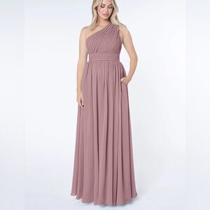 Azazie Molly Bridesmaid Dress, Dusty Rose Color, Size 6